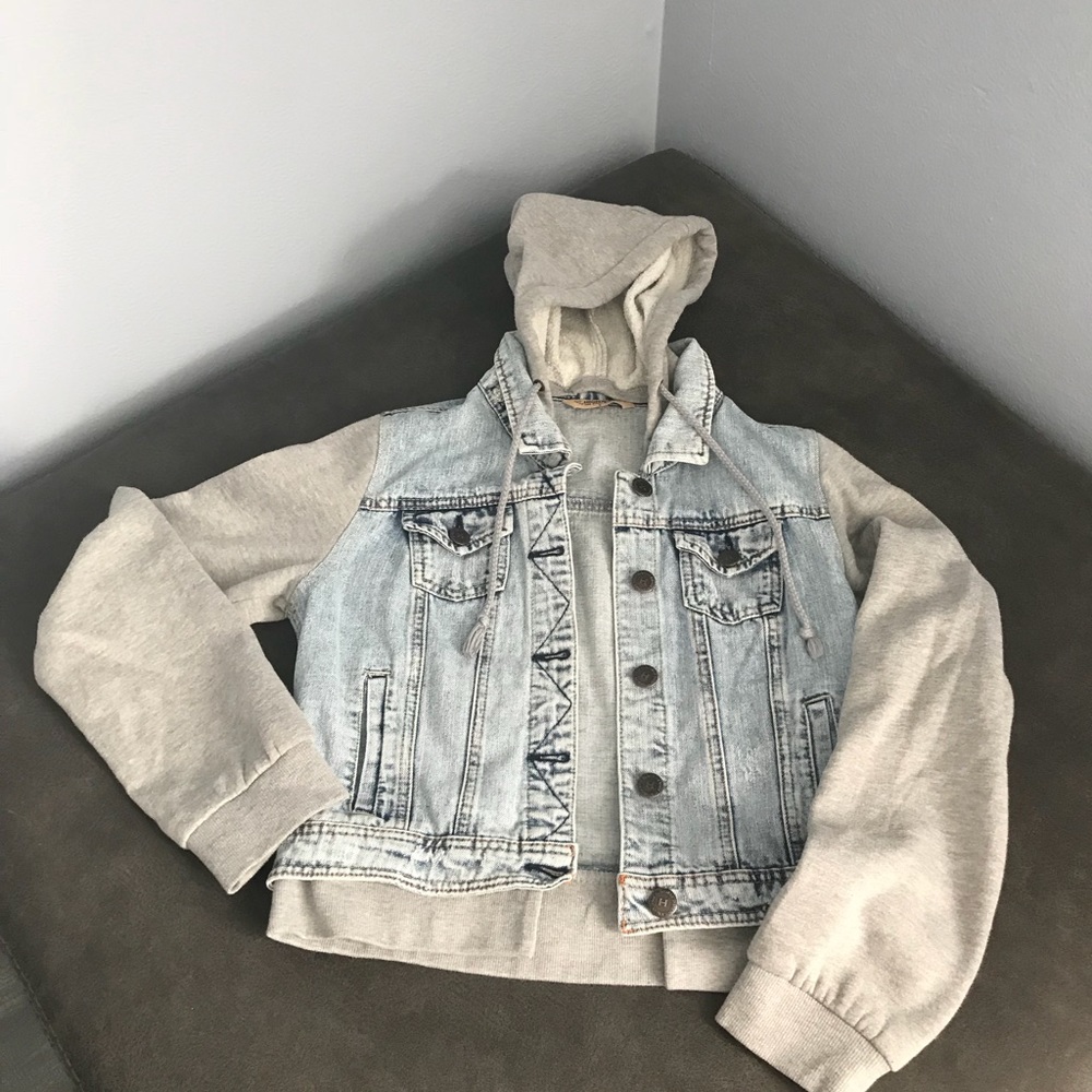 Jean and sweatshirt jacket